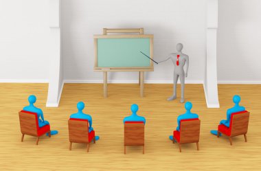 Grup, öğrenci ve öğretmen modern sınıf