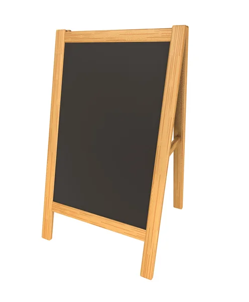 Placa de menu de madeira isolada em branco — Fotografia de Stock