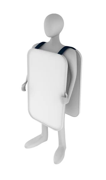 3d person holding a blank board — Stock Photo, Image