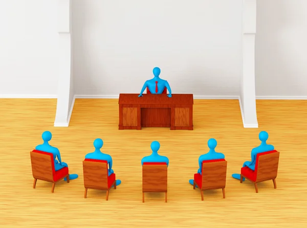 Personnes 3D ayant une réunion d'affaires — Photo