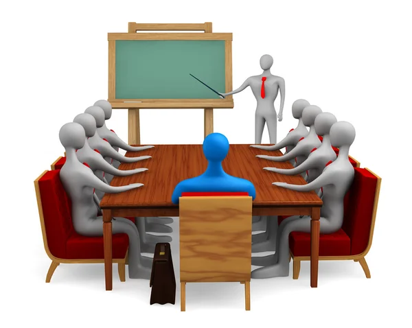 Group of 3d persons on the meeting — Stock Photo, Image