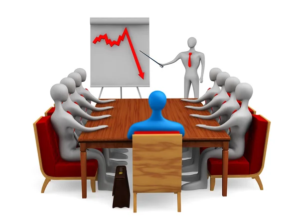 Groep van personen en zakenman op witte achtergrond — Stockfoto