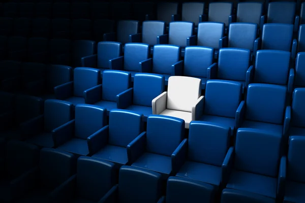 Auditorium with one reserved seat — Stock Photo, Image