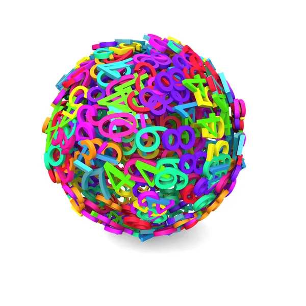 Colorata sfera 3d di numeri — Foto Stock
