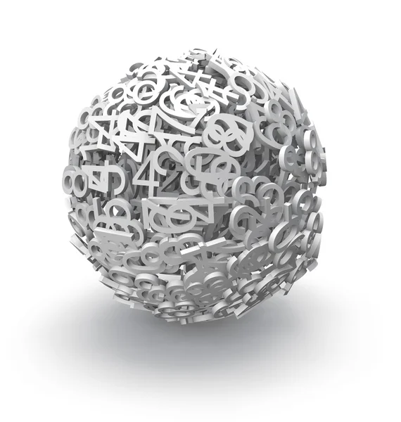 3d sphere of numbers — Stock Photo, Image