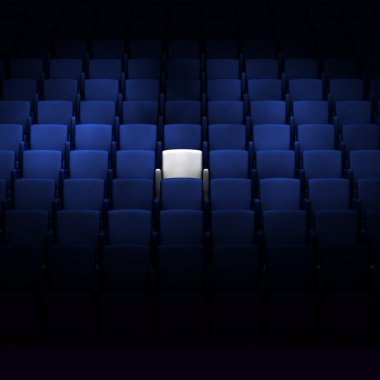 Auditorium with one reserved seat clipart