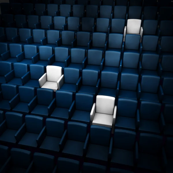 Zuschauerraum mit reservierten Plätzen — Stockfoto