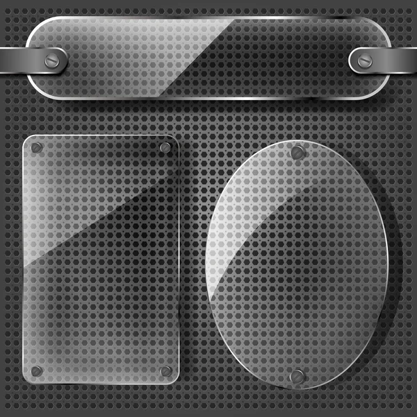 Plaques de transparence sur le fond métallique — Image vectorielle