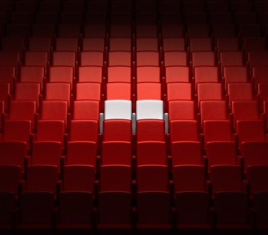 Auditorium with two reserved seats clipart