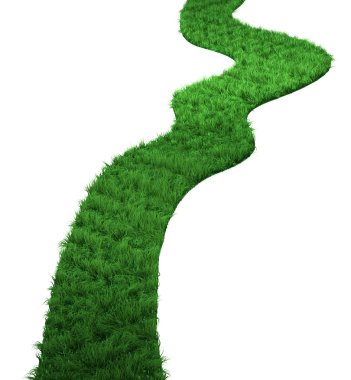 bir çim 3D yeşil yol
