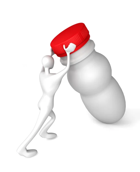 3D-s férfi palack joghurt — Stock Fotó