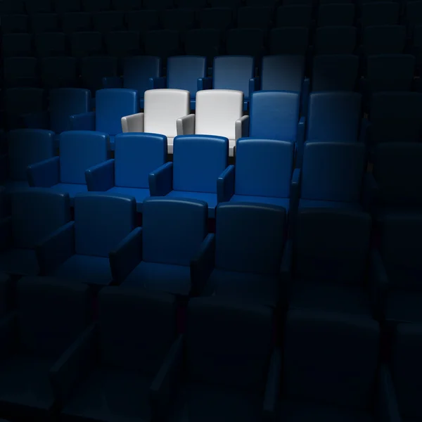 Auditorio con dos asientos reservados —  Fotos de Stock