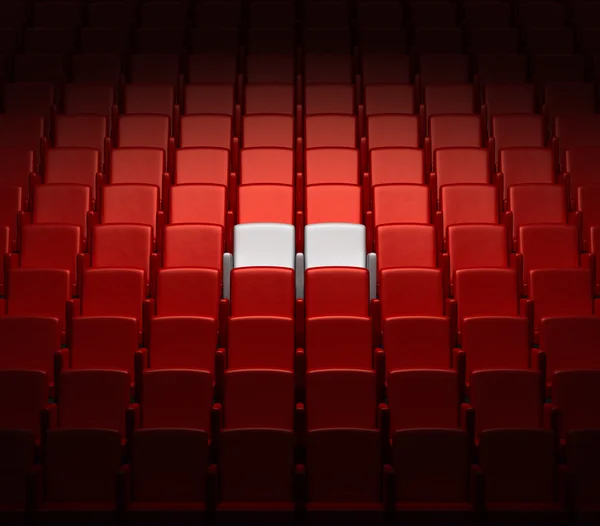 Auditorio con dos asientos reservados — Foto de Stock