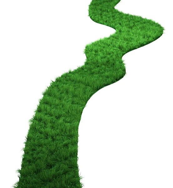 3d Зеленый путь из травы — стоковое фото