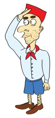 Adult pioneer saluting clipart