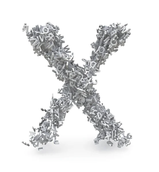 Forma de la letra X hecha de letras 3d — Foto de Stock