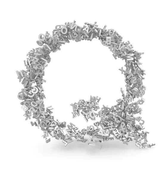 Levél készült 3D-s betű Q alakja — Stock Fotó