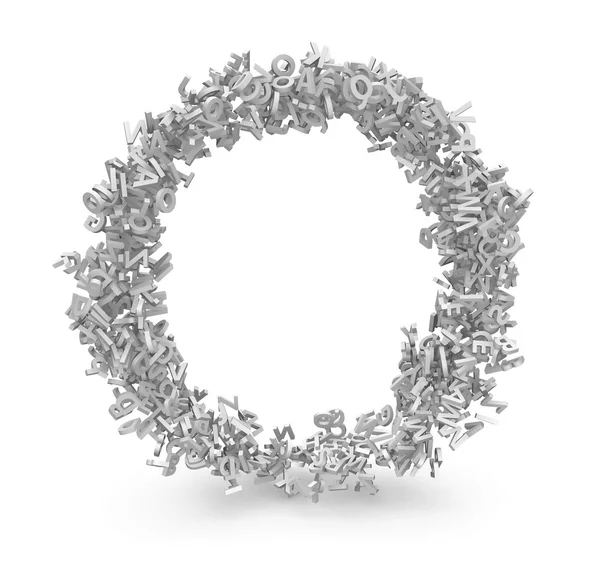 Shape of letter O made from 3d letters — Stock Photo, Image