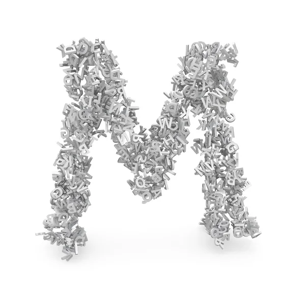 stock image Shape of letter M made from 3d letters