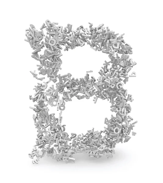 Buchstabenform b aus 3D-Buchstaben — Stockfoto