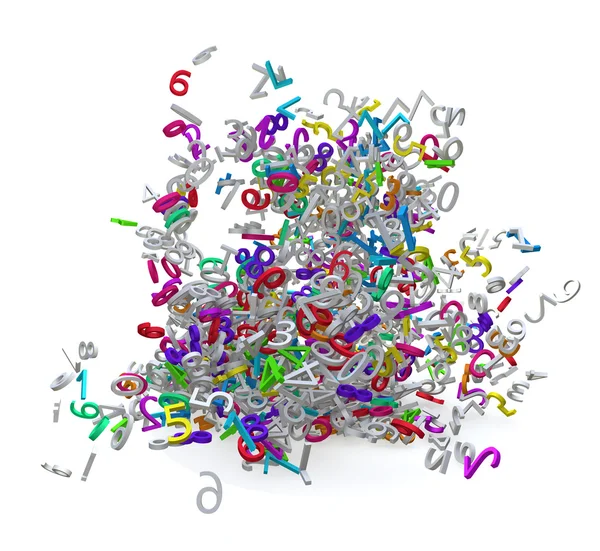 カラフルな 3 d 番号爆発 — ストック写真