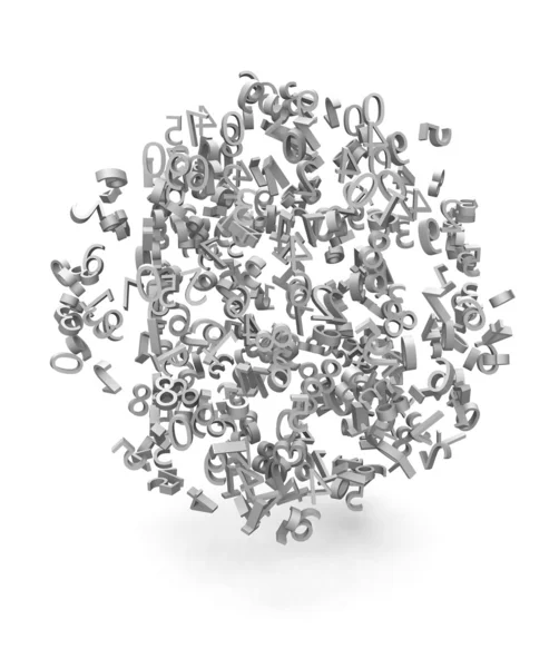 3d sphère de nombres — Photo