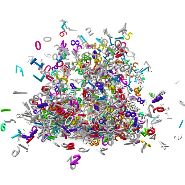 폭발 하는 다채로운 3d 숫자 — 스톡 사진