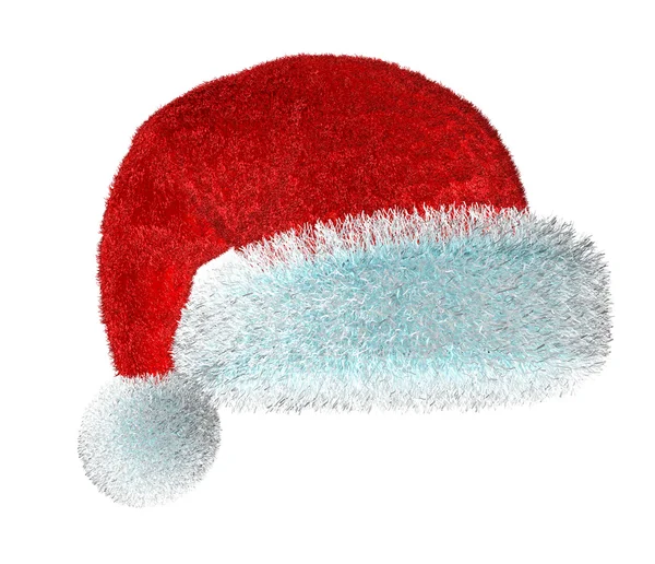 圣诞老人的红色帽子隔绝在白色背景 — 图库照片