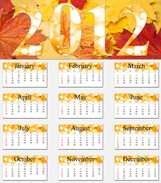 2012 kalender — Stockfoto