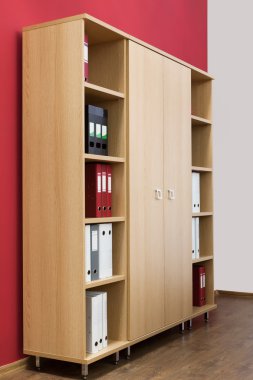 Bookcase with folders clipart