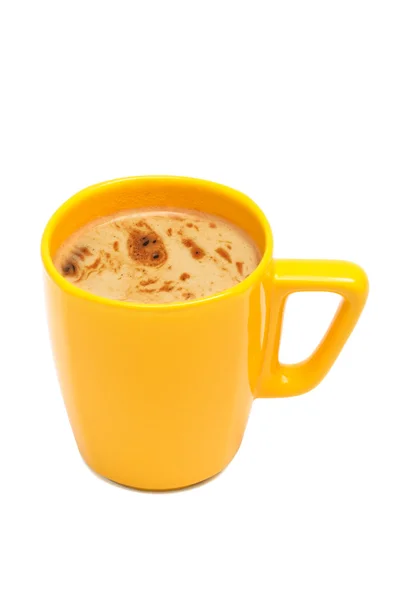 Gele mok van koffie — Stockfoto
