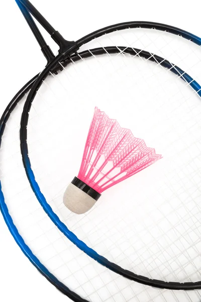 Raquete e badminton shuttlecock — Fotografia de Stock