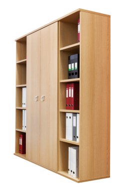 Bookcase with folders clipart