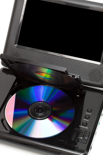 Τηλεόραση με ένα δίσκο dvd — Φωτογραφία Αρχείου