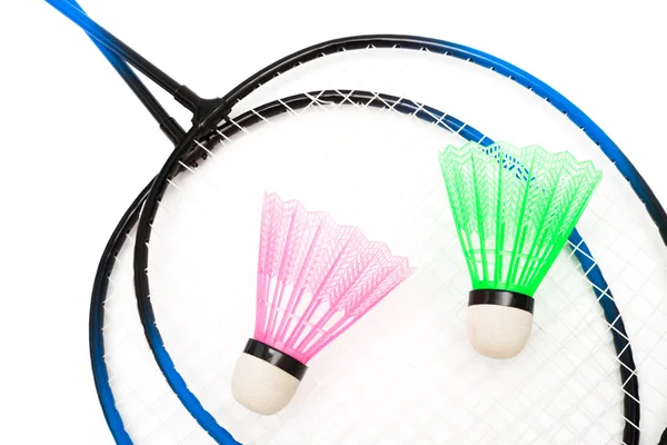 Schläger und Federball Badminton — Stockfoto