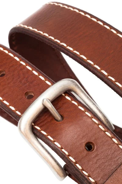 Hermosa y el cinturón de cuero — Foto de Stock