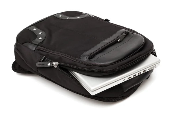 Backpack with a laptop — Stock Photo, Image