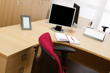 Monitors on the desks clipart