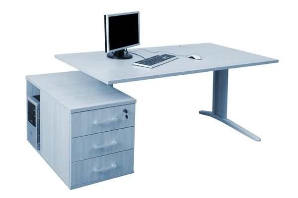 Schreibtisch und ein moderner Computer — Stockfoto
