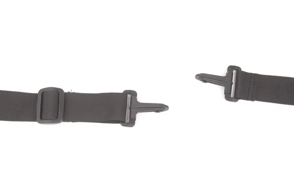 Black plastic buckle on strap — Stock Photo, Image