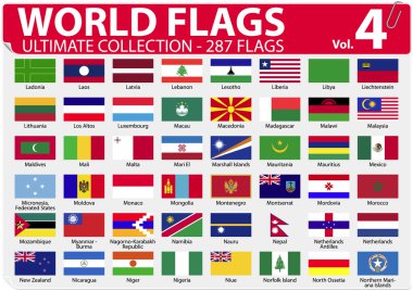 World Flags - Ultimate Collection - 287 flags - Volume 4 clipart