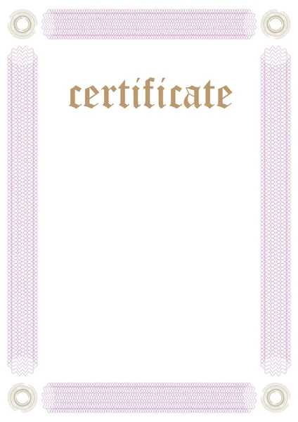 Modello di certificato - Serie Compila e stampa — Vettoriale Stock