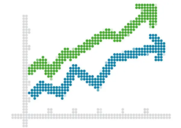 Stock vector Dot Style Illustration of Chart