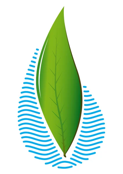 Leaves&Water Sign — Stock Vector