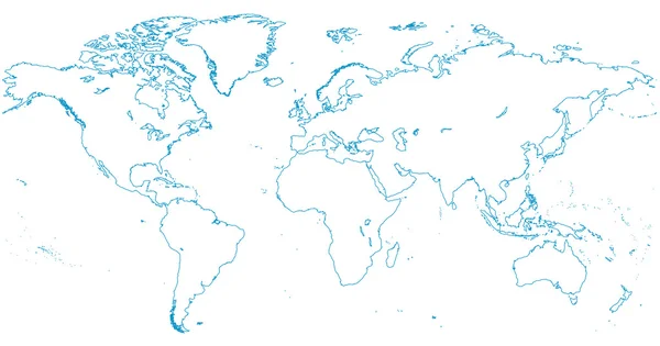 Kaart van de wereld - continenten — Stockvector