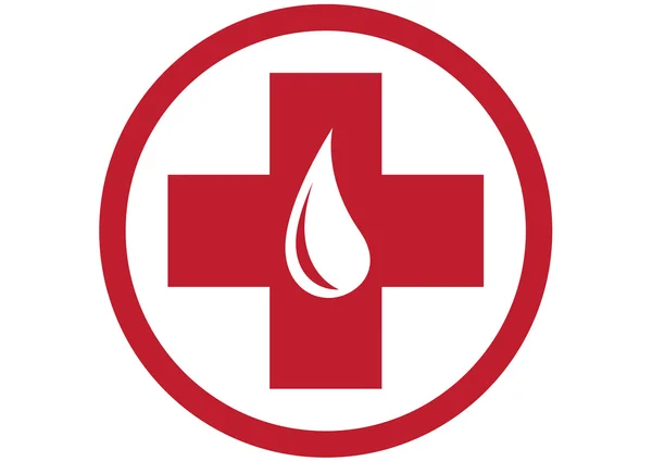 Bloed donatie embleem sjabloon — Stockvector