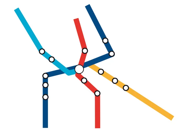地下鉄の路線図 — ストックベクタ