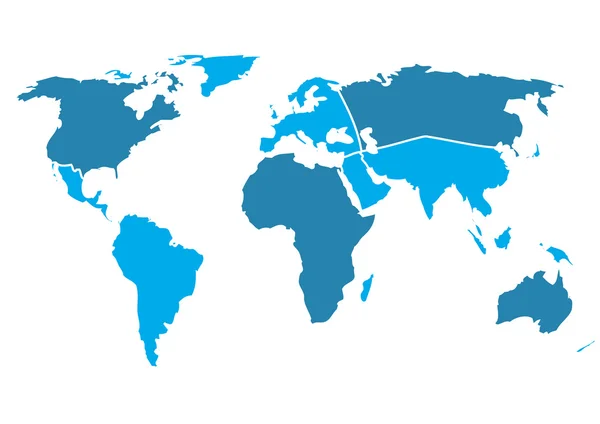 Карта мира - Континенты — стоковый вектор