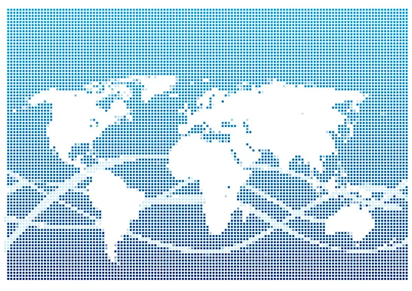 Dot stil Världskarta med kontinenter — Stock vektor