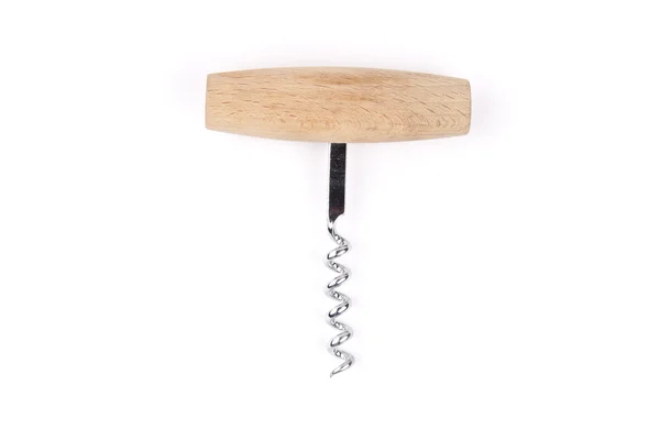 Corkscrew med trähandtag — Stockfoto